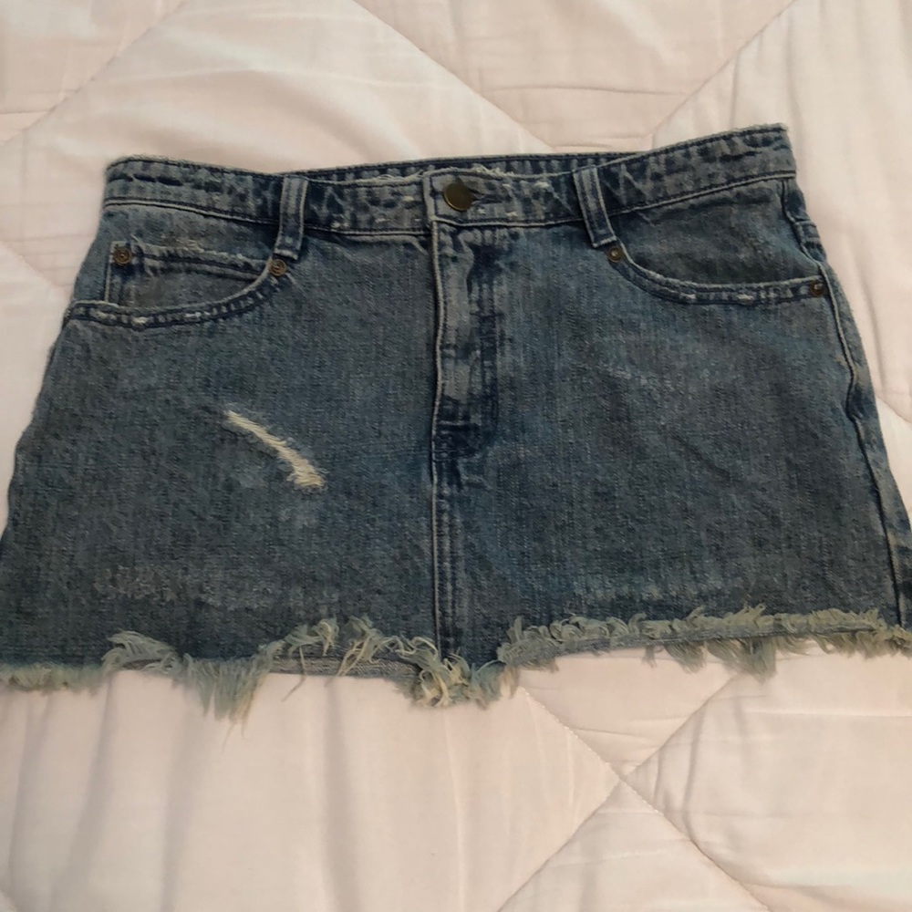 Free people mini jean skirt